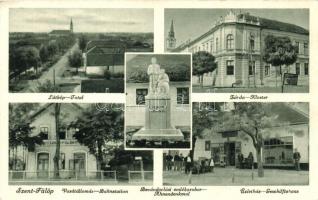 Szentfülöp, Backi Gracac; vasútállomás, zárda, Bevándorlási emlékszobor, üzletház / railway station, nunnery, monument, shop