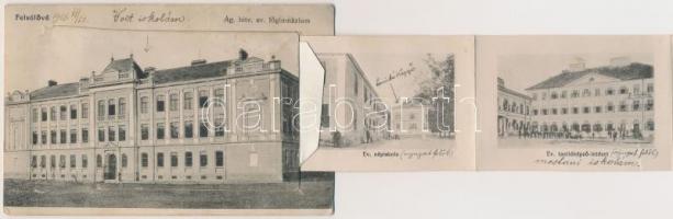 Felsőlövő, Oberschützen; Ágostoni hitvallású evangélikus főgimnázium. Leporellolap iskolákkal és Pol...