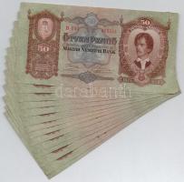 1932. 50P (14x) benne sorszámkövető hármas és párok valamint több egyugrásos sorszámkövető pár T:I,I-