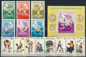 1979-1981 Sport 4 sets + 3 blocks, 1979-1981 Sport motívum 4 klf sor + 3 db blokk 2 stecklapon