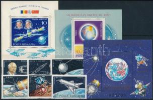 1981-1986 Space Research 2 sets + 5 blocks 1981-1986 Űrkutatás motívum 2 db sor + 5 klf blokk 2 stec...