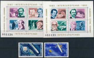 1981-1986 Űrkutatás motívum 2 db sor + 5 klf blokk 2 stecklapon 1981-1986 Space Research 2 sets + 5 ...