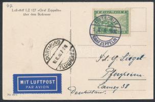 Zeppelin dortmundi repülés képeslap, Zeppelin flight to Dortmund postcard
