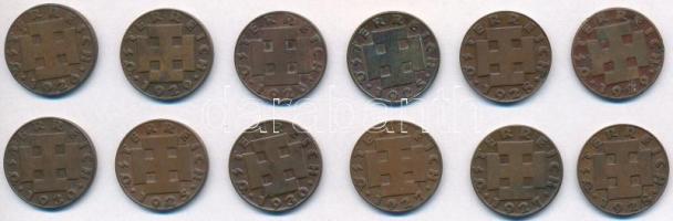 Ausztria 1925-1930. 2gr Br (12x) T:2
Austria 1925-1930. 2 Groschen Br (12x) C:XF
