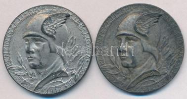 DN "Pénzintézeti Sportegyletek Ligája 1912 / Turacsónak II." ezüstözött fém díjérem (36,5mm) + DN "Pénzintézeti Sportegyletek Ligája 1912 / II." ezüstözött fém díjérem (36,5mm) T:2,2-