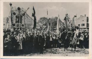 1940 Marosvásárhely, Targu Mures; bevonulás / entry of the Hungarian troops, 'M. kir. IV. tehergépkocsi oszlop parancsnokság'