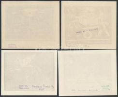 Vadász Endre (1901-1944): 10 db ex libris, klisé/linó/fametszet, papír, jelzettek a klisén/linón/fam...