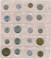Mongólia 1945-1971. 1m-1T 20db-os vegyes pénzérme tétel berakólapban T:2,2- Mongolia 1945-1971. 1 Mongo - 1 Tugrik 20pcs of various coins on binder page C:XF,VF