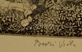 Berki Viola (1932-2001):Akit nem vártak. Rézkarc 94/100, papír, jelzett, 24×29 cm