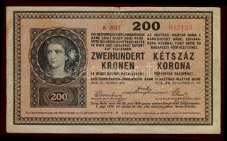 1918. 200K "hullámos" hamis "Debreczen" szárazbélyegzővel T:II/III