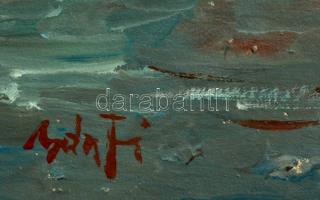 Bánfi jelzéssel: Vitorlások a Badacsonynál. Olaj, karton, 23×33 cm