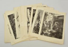 Felszabadulásunk 11 grafika a 16-os sorozatból, eredeti mappában. Ofszet, papír. 25x34 cm