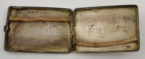 Ezüst(Ag) cigarettatárca, sérülésekkel, jelzett, 11x8 cm, nettó: 129,2 g