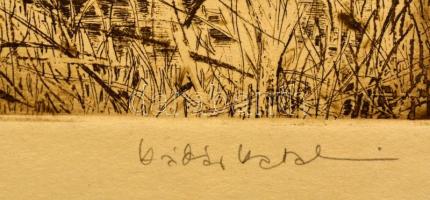 Kádár Katalin (1951-): Holtág. Rézkarc, papír, jelzett, 19×30 cm