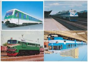 15 db MODERN gőzmozdony, vasút motívumlap / 15 MODERN locomotive and railway motive cards