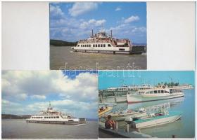 10 db MODERN magyar balatoni hajó motívumlap / 10 MODERN Hungarian ships at Balaton lake motive card...