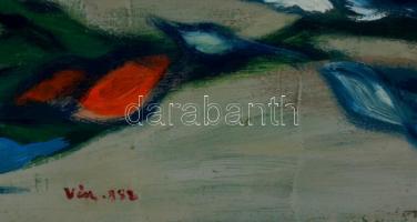 Vén jelzéssel: Virágcsendélet. Olaj, farost, 100×70 cm