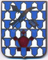 Amerikai Egyesült Államok DN 16. Gyalogezred címere, zománcozott Br lapkán (28x35mm) T:2 USA ND 16th Infantry Regiment coat of arms on enamelled Br slab (28x35mm) C:XF