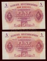 Ausztria/nemzetközi megszállás 1944. 5Sch (10x) egymásutáni sorszámmal T:I,I-