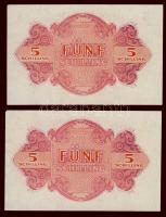 Ausztria/nemzetközi megszállás 1944. 5Sch (10x) egymásutáni sorszámmal T:I,I-