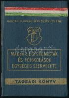 1949 Magyar Ifjúság Népi Szövetsége által kiadott 2 db tagsági könyv, tagdíjbélyegekkel