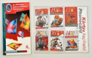 6 db különféle Telefonkártya-börze kártya + II. Matáv telefonkártya katalógus 1996