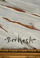 Berkes jelzéssel: Duna korzó télen. Olaj, falemez, kertben, 45×59 cm