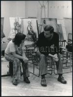 cca 1973 Kazincbarcikai Képzőművészeti Kör, 3 db vintage fotó, 18x24 cm