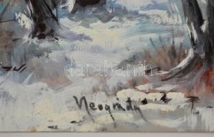 Neogrády jelzéssel: Téli erdő részlet. Tempera, karton, 38×48 cm