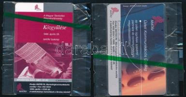 1999 2 db, Matáv Közgyűlés ill. Matáv Üzleti Kommunikációs Üzletág motívumos telefonkártya, bontatlan csomagolásban