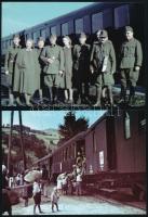 1942 Magyar sebesültszállító vonat személyzete és út közben készült felvételek, Thöresz Dezső 13 db vintage diapozitív felvételéről készült mai nagyítások, 13x18 cm