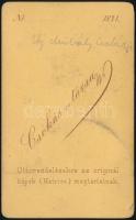 1871 Uj Mihály családja körében, feliratozott vizitkártya méretű fénykép, Csókás és társa kecskeméti...