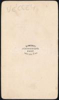cca 1859 Vécsey feliratú, vizitkártya méretű fénykép, Simonyi pesti fényirdájából, felirata átmásolv...