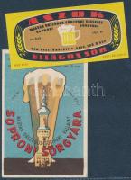 cca 1950 40 db különféle ital- és élelmiszercímke: sonka, sajt, sört, stb., magyar és külföldi vegye...