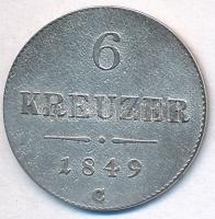 Ausztria 1849C 6kr Ag T:2 Austria 1849C 6 Kreuzer Ag C:XF  Krause KM#2200