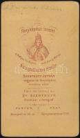 cca 1865 id. Prinner Vilmos feliratú, vizitkártya méretű fénykép, Szentkuty István vegyész és fényké...