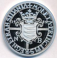 DN "Magyar tallérok utánveretben - Báthory Zsigmond tallérja 1589" Ag emlékérem tanúsítván...