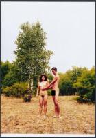 cca 1978 Kéz a kézben, 3 db szolidan erotikus fénykép, vintage negatívokról készült mai nagyítások, ...