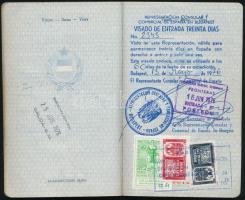 1971 Fényképes magyar útlevél spanyol, olasz, francia bejegyzésekkel, konzuli aláírásokkal, bélyegzé...