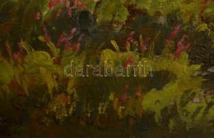 Olvashatatlan jelzéssel: Tó part. Olaj, karton, keretben, 26×35 cm