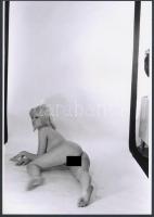 cca 1978 Szabadidős elfoglaltság, 3 db szolidan erotikus fénykép, vintage negatívokról készült mai n...