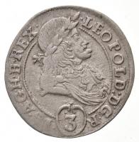 1694K-B 3kr Ag "I. Lipót" Körmöcbánya (1,45g) T:2,2- 
Hungary 1694K-B 3 Kreuzer Ag "...