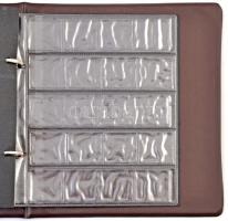 Barna "MÜNZEN" feliratú érmetartó album 7 berakólappal, használt állapotban