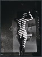 cca 1940 Legénykori szép emlékek, 4 db szolidan erotikus fénykép, vintage negatívokról készült mai n...