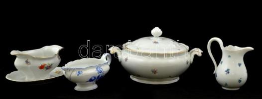 Meisseni porcelán tétel: leveses tál, kiöntők, szószos tál, összesen 4 db, hibátlanok