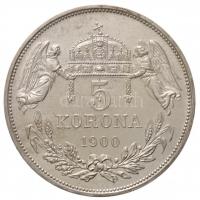 1900. 5K Ag "Ferenc József" jelöletlen Artex-veret T:1(P) / Hungary 1900. 5 Korona Ag &quo...
