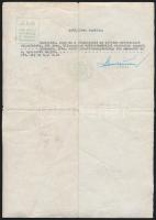 1944 Fényképes Schutzpass másolata Kellner Ferencné Klopfer Berta (1894-1977) részére, közjegyzői hi...