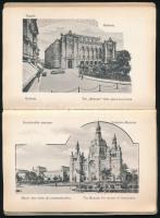 cca 1900 Guide to Budapest, francia nyelvű útikalauz, kihajtható Budapest térképpel, 16 db Divald Ká...