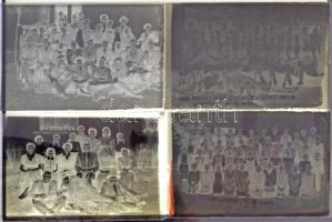 cca 1950 Hajdu János (?-?) csongrádi fényképész hagyatékából 13 db vintage üveglemez negatív, többfé...