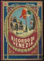 cca 1920 Velence leporelló füzet, 32 db képpel, térképpel, 16x11,5 cm